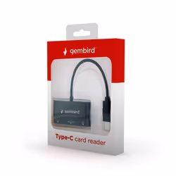 Gembird UHB-CR3-02 lecteur de carte mémoire USB 3.2 Gen 1 (3.1 Gen 1) Type-C Noir