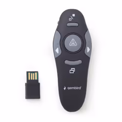 Gembird *Wireless presenter with laser pointer, 64 g, 105 x 38 mm, 2,5 cm, AAA, Noir