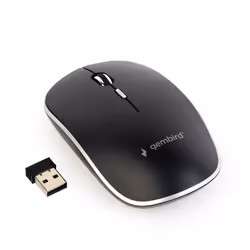 Gembird MUSW-4B-01, Ambidextre, Optique, RF sans fil, 1600 DPI, Noir, Blanc