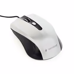 Gembird MUS-4B-01-BS, Ambidextre, Optique, USB Type-A, 1200 DPI, Noir, Argent