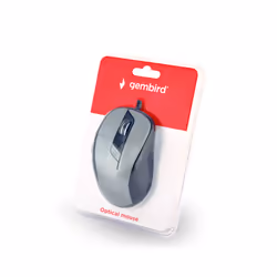 Gembird MUS-6B-01-BG, Droitier, Optique, USB Type-A, 1600 DPI, Noir, Gris