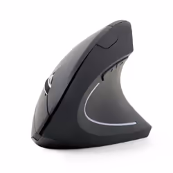 Gembird MUSW-ERGO-01, Droitier, Conception verticale, Optique, RF sans fil, 1600 DPI, Noir