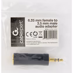 Gembird A-6.35F-3.5M changeur de genre de câble 6.35 mm 3,5 mm Noir