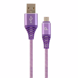 Gembird CC-USB2B-AMMBM-1M-PW, 1 m, Micro-USB B, USB A, USB 2.0, 480 Mbit/s, Violet, Blanc