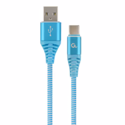 Gembird CC-USB2B-AMCM-1M-VW, 1,8 m, USB A, USB C, USB 2.0, 480 Mbit/s, Bleu, Blanc