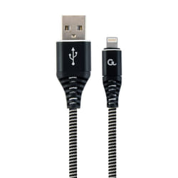 Gembird CC-USB2B-AMLM-1M-BW câble Lightning Noir, Blanc