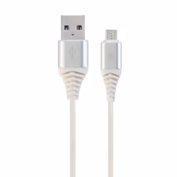 Gembird CC-USB2B-AMMBM-1M-BW2, 1 m, Micro-USB B, USB A, USB 2.0, 480 Mbit/s, Argent, Blanc