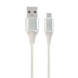 Gembird CC-USB2B-AMMBM-1M-BW2 câble USB USB 2.0 Micro-USB B USB A Argent, Blanc