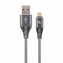 Gembird CC-USB2B-AMMBM-1M-WB2, 1 m, Micro-USB B, USB A, USB 2.0, 480 Mbit/s, Gris, Blanc