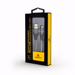 Gembird CC-USB2B-AMMBM-1M-WB2 câble USB USB 2.0 Micro-USB B USB A Gris, Blanc