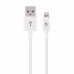 Cablexpert CC-USB2P-AMLM-1M-W, 1 m, Lightning, USB A, Mâle, Mâle, Blanc