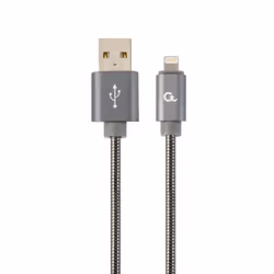 Cablexpert CC-USB2S-AMLM-2M-BG, 2 m, Lightning, USB A, Mâle, Mâle, Gris