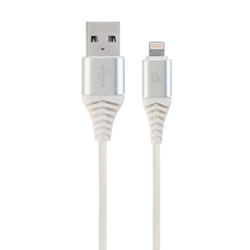Gembird CC-USB2B-AMLM-2M-BW2 câble Lightning Argent, Blanc