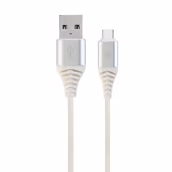 Gembird CC-USB2B-AMCM-2M-BW2, 2 m, USB A, USB C, USB 2.0, 480 Mbit/s, Argent, Blanc
