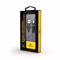 Gembird CC-USB2B-AMCM-2M-BW câble USB USB 2.0 USB A USB C Noir, Blanc