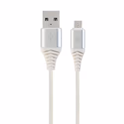 Cablexpert CC-USB2B-AMMBM-2M-BW2, 2 m, USB A, Micro-USB B, USB 2.0, 480 Mbit/s, Blanc
