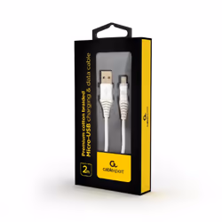 Cablexpert CC-USB2B-AMMBM-2M-BW2 câble USB USB 2.0 USB A Micro-USB B Blanc