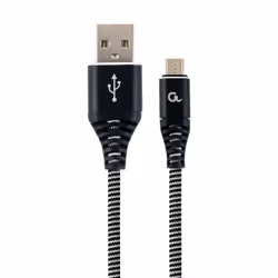 Cablexpert CC-USB2B-AMMBM-2M-BW, 2 m, USB A, Micro-USB B, USB 2.0, 480 Mbit/s, Noir
