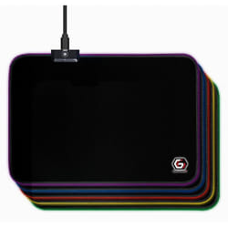 Gembird MP-GAMELED-M tapis de souris Tapis de souris de jeu Noir