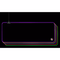 Gembird MP-GAMELED-L, Noir, Monochromatique, Tissu, mousse, Caoutchouc, Alimenté par port USB, Base antidérapante, Tapis de s ...