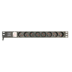 Gembird EG-PDU-014-F unité de distribution d'énergie 8 sortie(s) CA 1U Noir