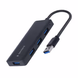 Gembird UHB-U3P4-03 station d'accueil Avec fil USB 3.2 Gen 1 (3.1 Gen 1) Type-A Noir