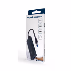Gembird UHB-U3P4-03 station d'accueil Avec fil USB 3.2 Gen 1 (3.1 Gen 1) Type-A Noir
