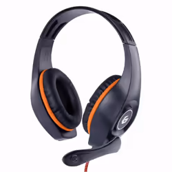Gembird GHS-05-O, Avec fil, Jouer, 20 - 20000 Hz, 250 g, Casque, Noir, Orange