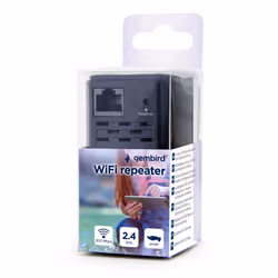 Gembird WNP-RP300-03-BK pont & répéteur Répéteur réseau 300 Mbit/s Noir