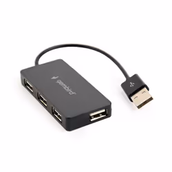 Gembird UHB-U2P4-04, USB 2.0, USB 2.0, 480 Mbit/s, Noir, Plastique, Chine