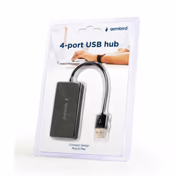 Gembird UHB-U2P4-04 hub & concentrateur USB 2.0 480 Mbit/s Noir