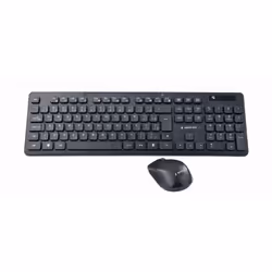 Gembird KBS-WCH-03, Taille réelle (100 %), FR sans fil +USB, QWERTY, Noir, Souris incluse