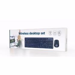 Gembird KBS-WCH-03 clavier Souris incluse FR sans fil +USB QWERTY Anglais Noir