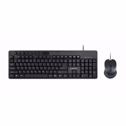 Gembird KBS-UM-04, Taille réelle (100 %), USB, QWERTY, Noir, Souris incluse
