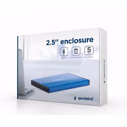 Gembird EE2-U3S-3-DB Boîtier de disques de stockage Boîtier HDD Bleu 2.5"