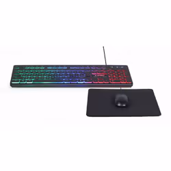 Gembird KBS-UML-01 clavier Souris incluse USB QWERTY Anglais américain Noir