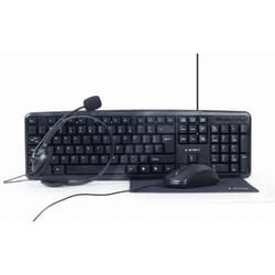 Gembird KBS-UO4-01 clavier Souris incluse USB QWERTY Anglais américain Noir