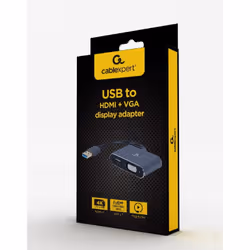 Gembird A-USB3-HDMIVGA-01 adaptateur graphique USB 3840 x 2160 pixels Gris