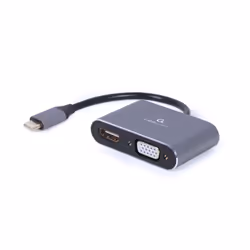 Cablexpert A-USB3C-HDMIVGA-01, 0,15 m, USB Type-C, HDMI + VGA (D-Sub), Mâle, Femelle, Droit