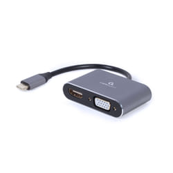 Cablexpert A-USB3C-HDMIVGA-01 câble vidéo et adaptateur 0,15 m USB Type-C HDMI + VGA (D-Sub) Gris