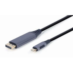 Gembird CC-USB3C-DPF-01-6 câble vidéo et adaptateur 1,8 m USB Type-C DisplayPort Noir, Gris