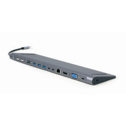 Gembird A-CM-COMBO9-01 station d'accueil USB 3.2 Gen 1 (3.1 Gen 1) Type-C Gris