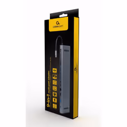Gembird A-CM-COMBO9-01 station d'accueil USB 3.2 Gen 1 (3.1 Gen 1) Type-C Gris