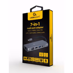 Gembird A-CM-COMBO7-01 station d'accueil USB 3.2 Gen 1 (3.1 Gen 1) Type-A Gris