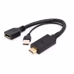 Gembird A-HDMIM-DPF-01, 0,1 m, HDMI Type A (Standard), DisplayPort + USB Type-A, Mâle, Femelle, Droit