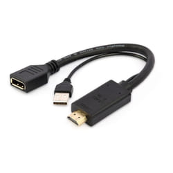 Gembird A-HDMIM-DPF-01 câble vidéo et adaptateur 0,1 m HDMI Type A (Standard) DisplayPort + USB Type-A Noir