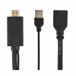 Gembird A-HDMIM-DPF-01 câble vidéo et adaptateur 0,1 m HDMI Type A (Standard) DisplayPort + USB Type-A Noir