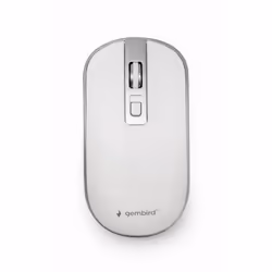Gembird MUSW-4B-06-WS, Ambidextre, Optique, RF sans fil, 1600 DPI, Argent, Blanc