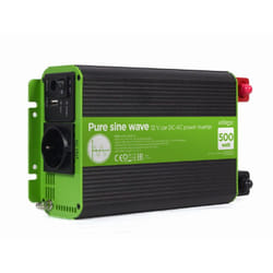 EnerGenie EG-PWC-PS500-01 adaptateur de puissance & onduleur Auto 500 W Noir, Vert