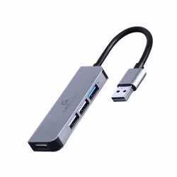Gembird UHB-U3P1U2P3-01, Avec fil, USB 3.2 Gen 1 (3.1 Gen 1) Type-C, Argent, HDD, Windows 10, Windows 11, Windows 7, Windows  ...